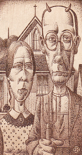 Grant Wood - American Gothic - by Erhard Beitz